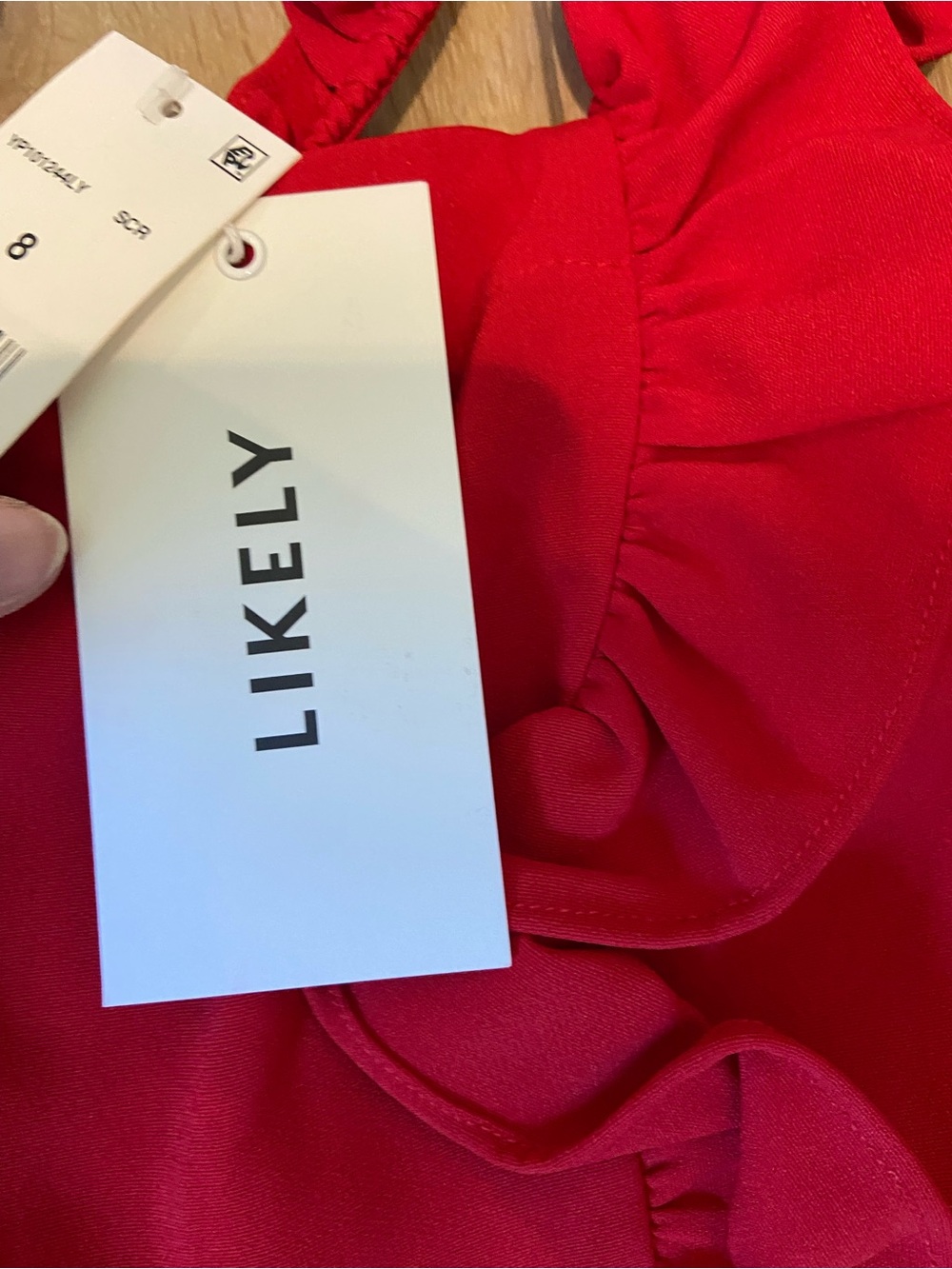 Likely Red One-Shoulder Ruffle Romper - Picture 5 of 12